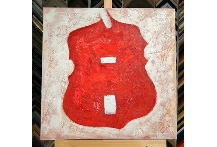 Obraz červené housle 60x60 cm